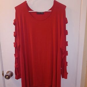 Kim & Cami Bold Red Blouse